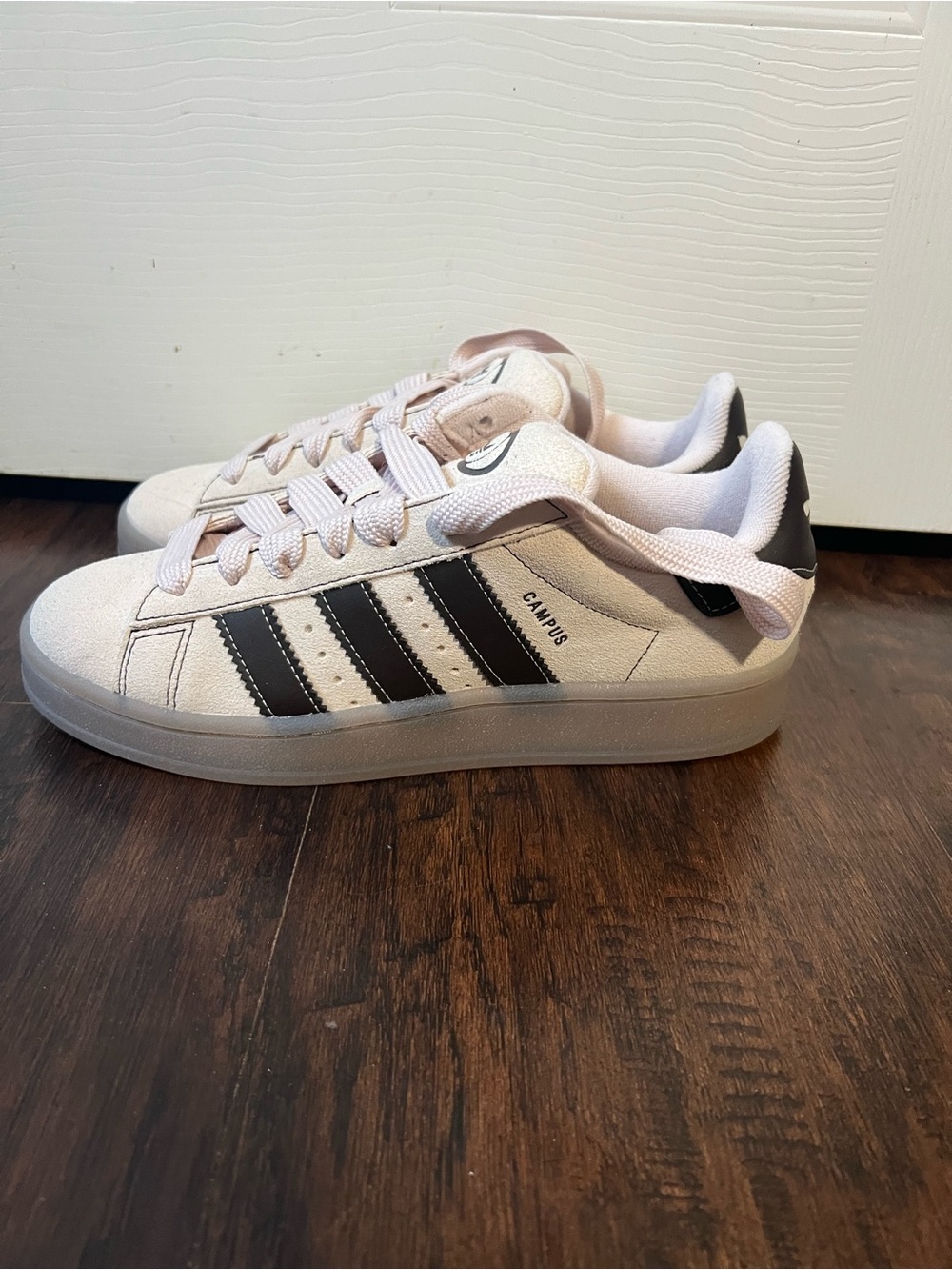 adidas Campus Sneakers in Light Pink and Brown Accents